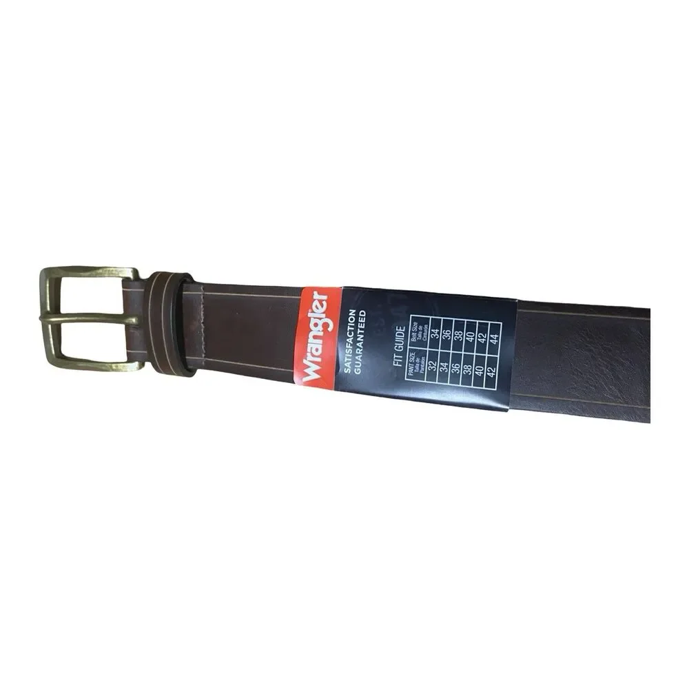 Wrangler Brown Genuine Leather Belt - Size 42 NWT BR51612